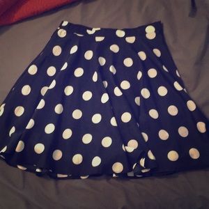 Stitch fix navy polka dot skirt